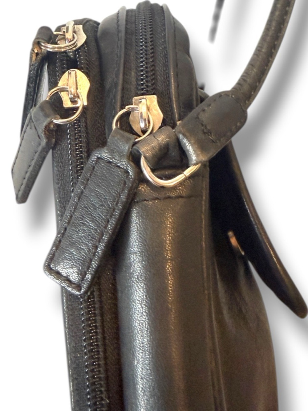 Fossil Black Leather Organizer Crossbody Bag Vintage - Picture 5 of 10
